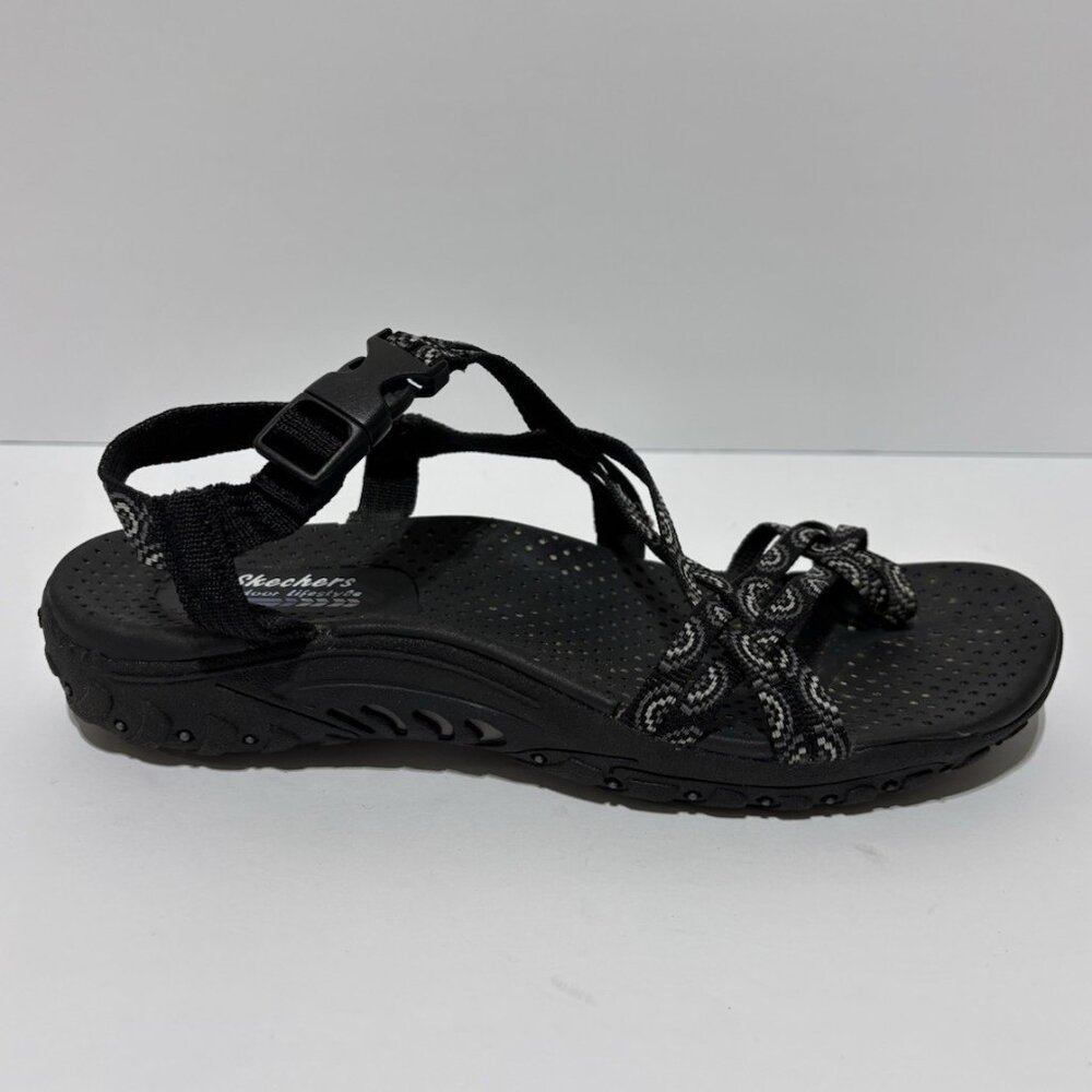 Skechers Women’s Reggae-Happy Rainbow Sandals Black, Size 8 M